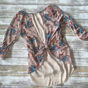 3/$15🌟Pink Floral 3/4 Sleeve Maternity Blouse size Small